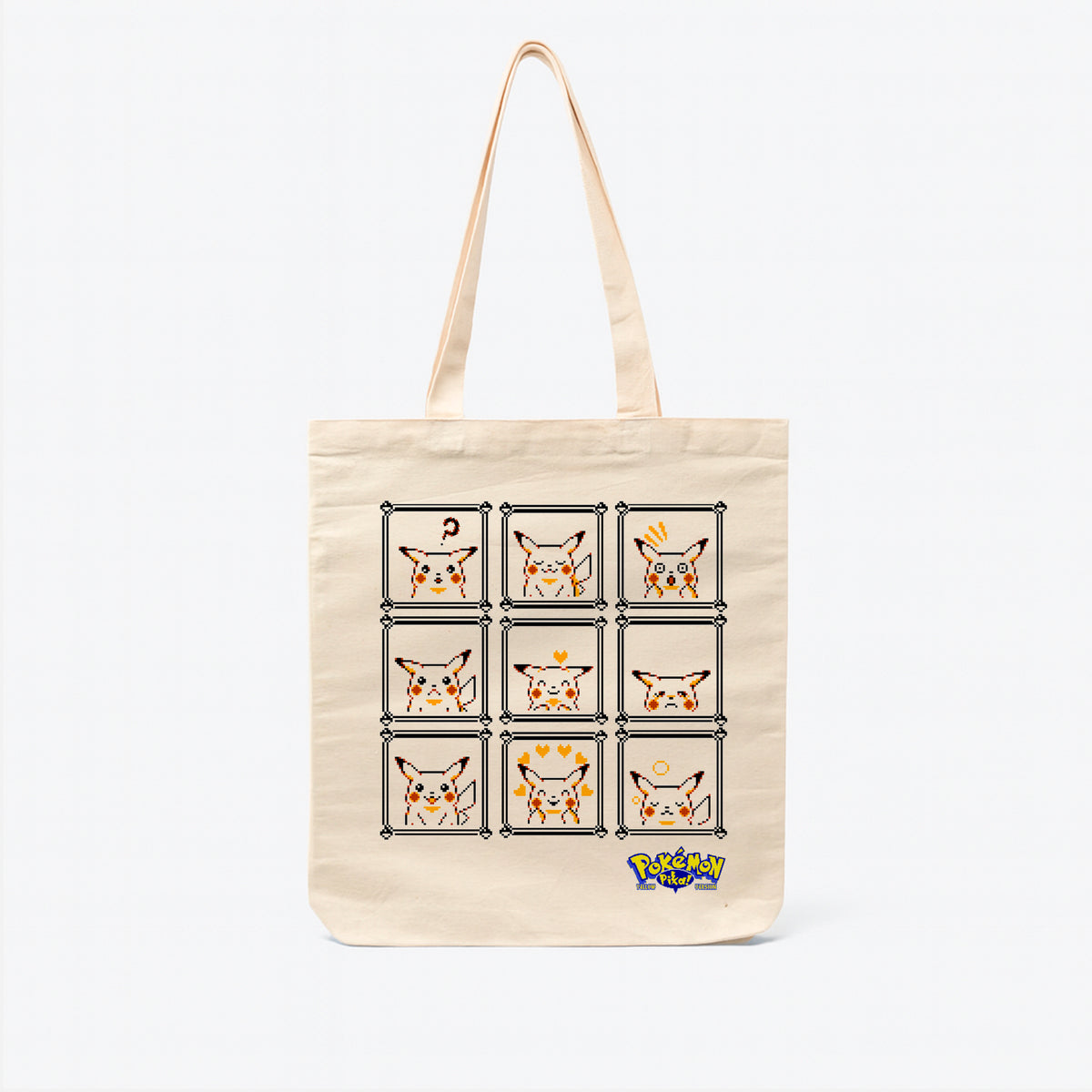 Pokemon - Pikachu Caras - Totebag Beige