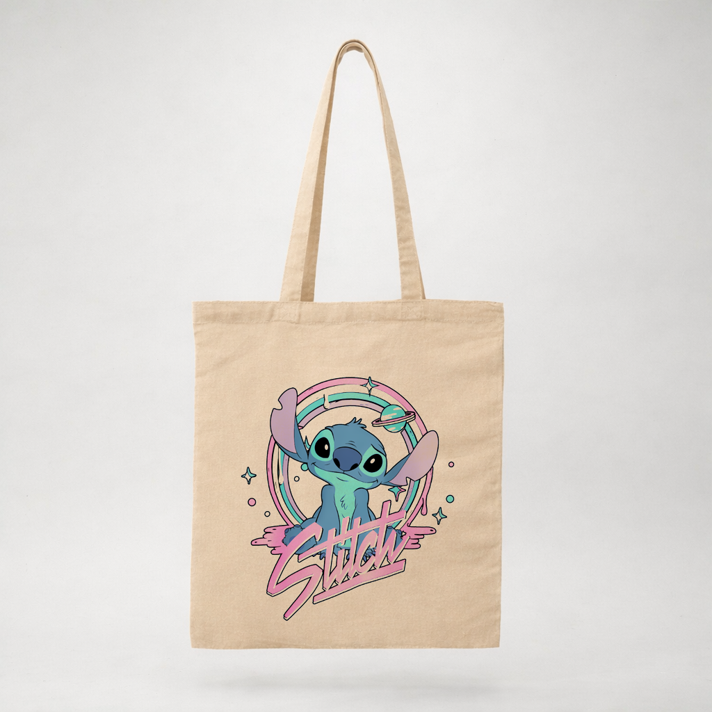 Stitch Vintage Cute - Totebag Beige