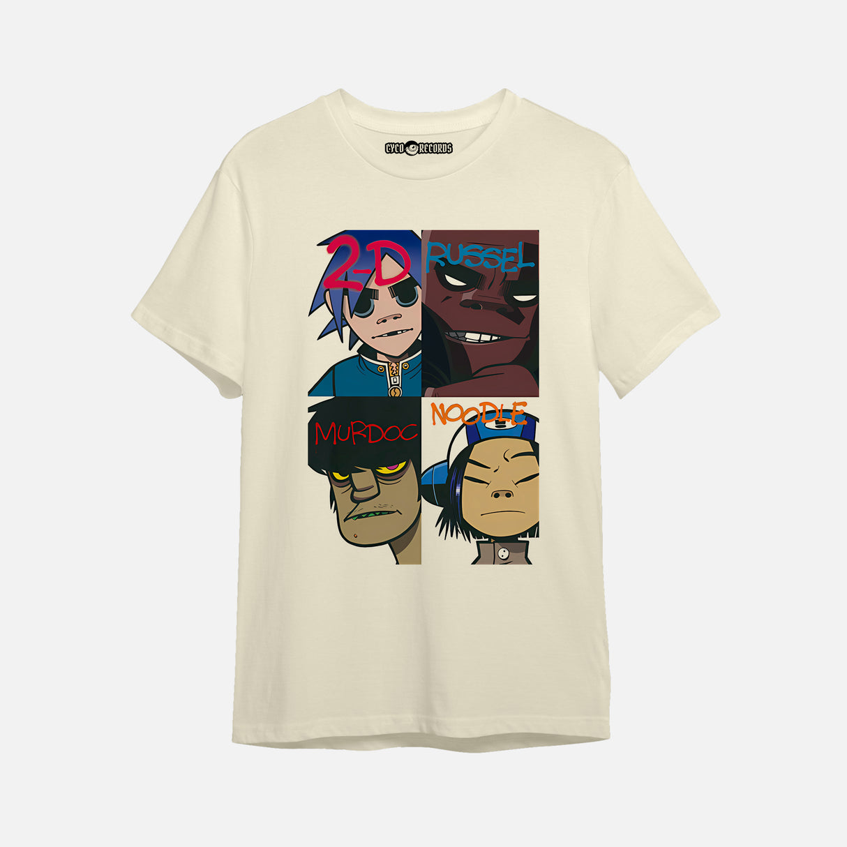 Gorillaz - Cuadros - Polera Beige