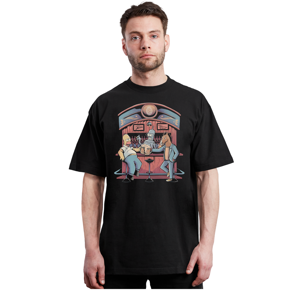 Bojack Horseman - Bar Bojack Homero y Bender - Polera