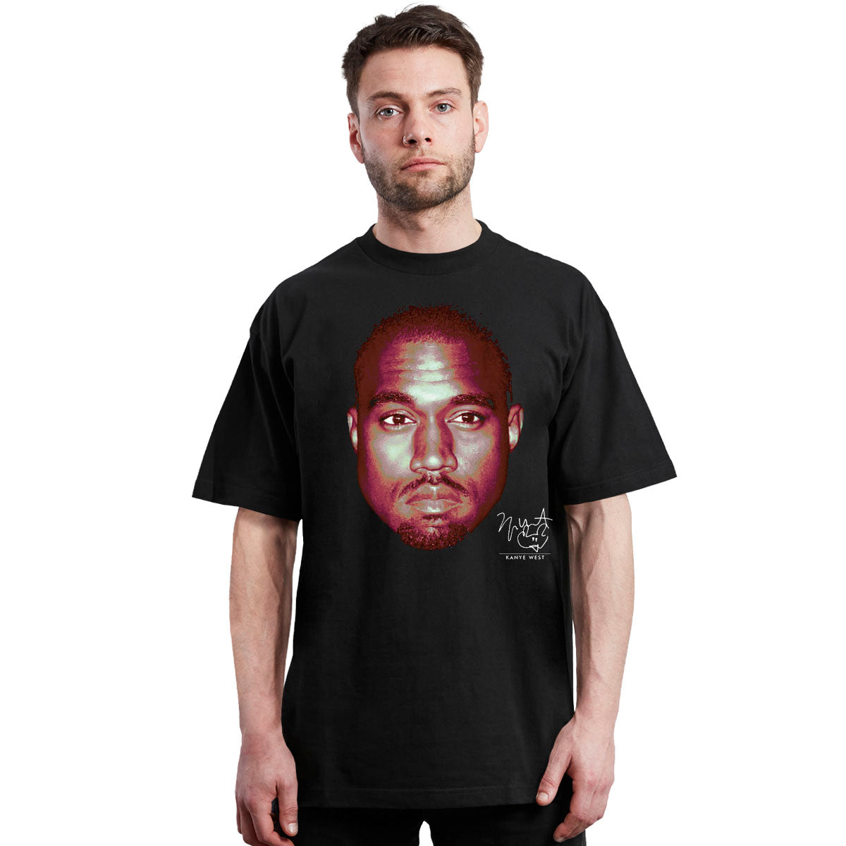 Kanye West - face - hip hop - polera