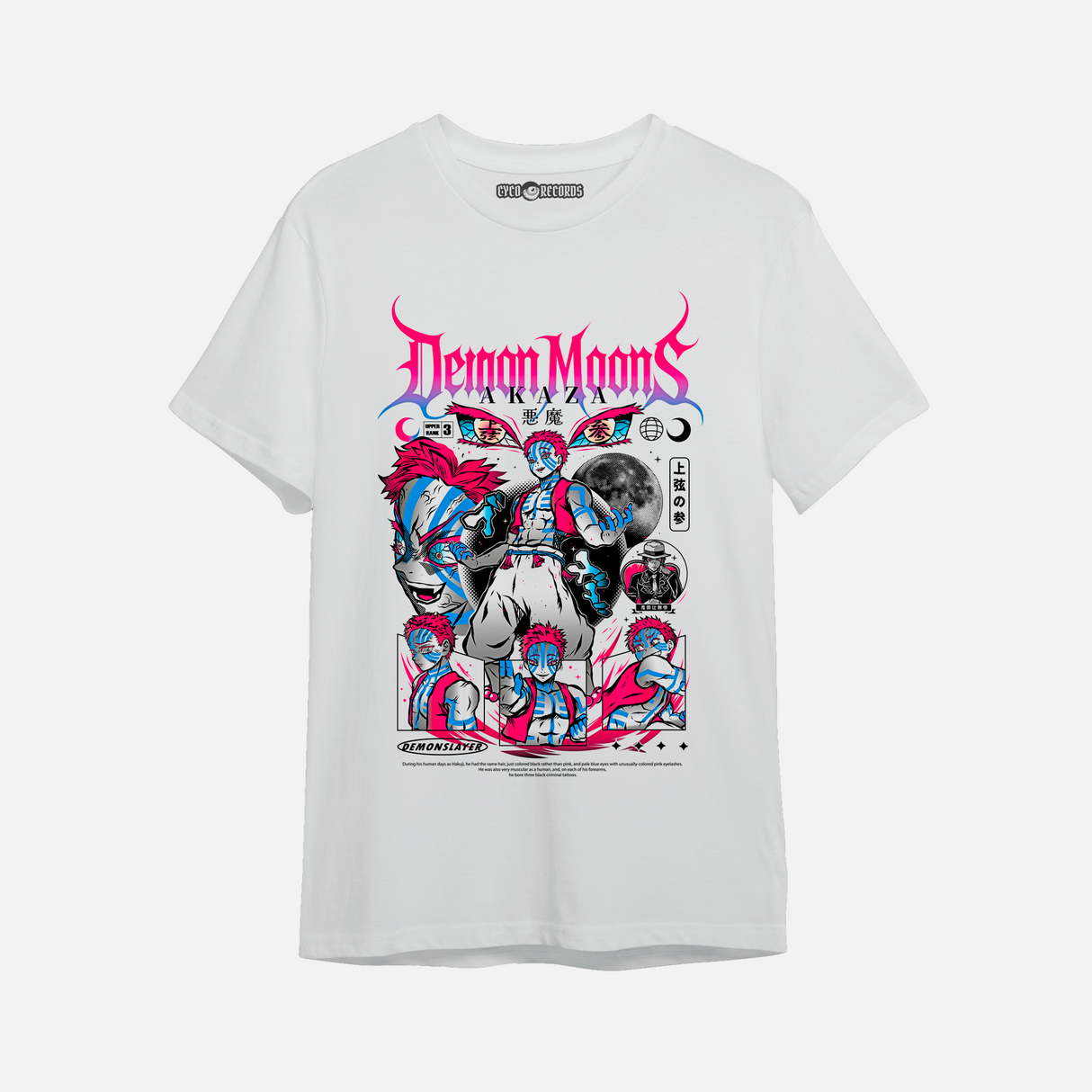 Demon Slayer - Akaza Demon Moon - Polera blanca