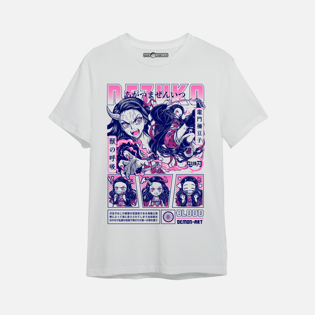 Demon Slayer - Nezuko Blood Demon Art - Polera blanca
