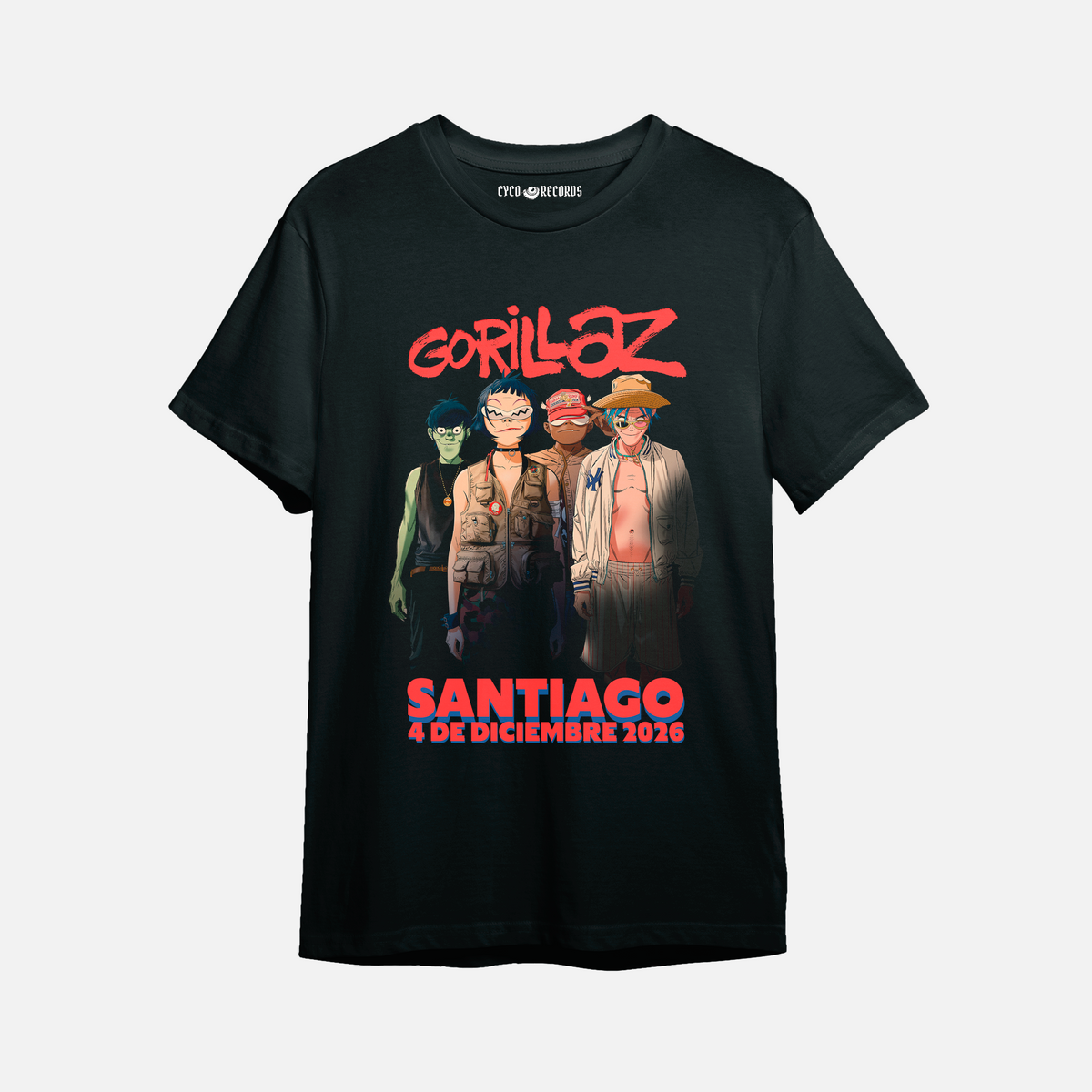 Gorillaz - Santiago 2026 - Polera