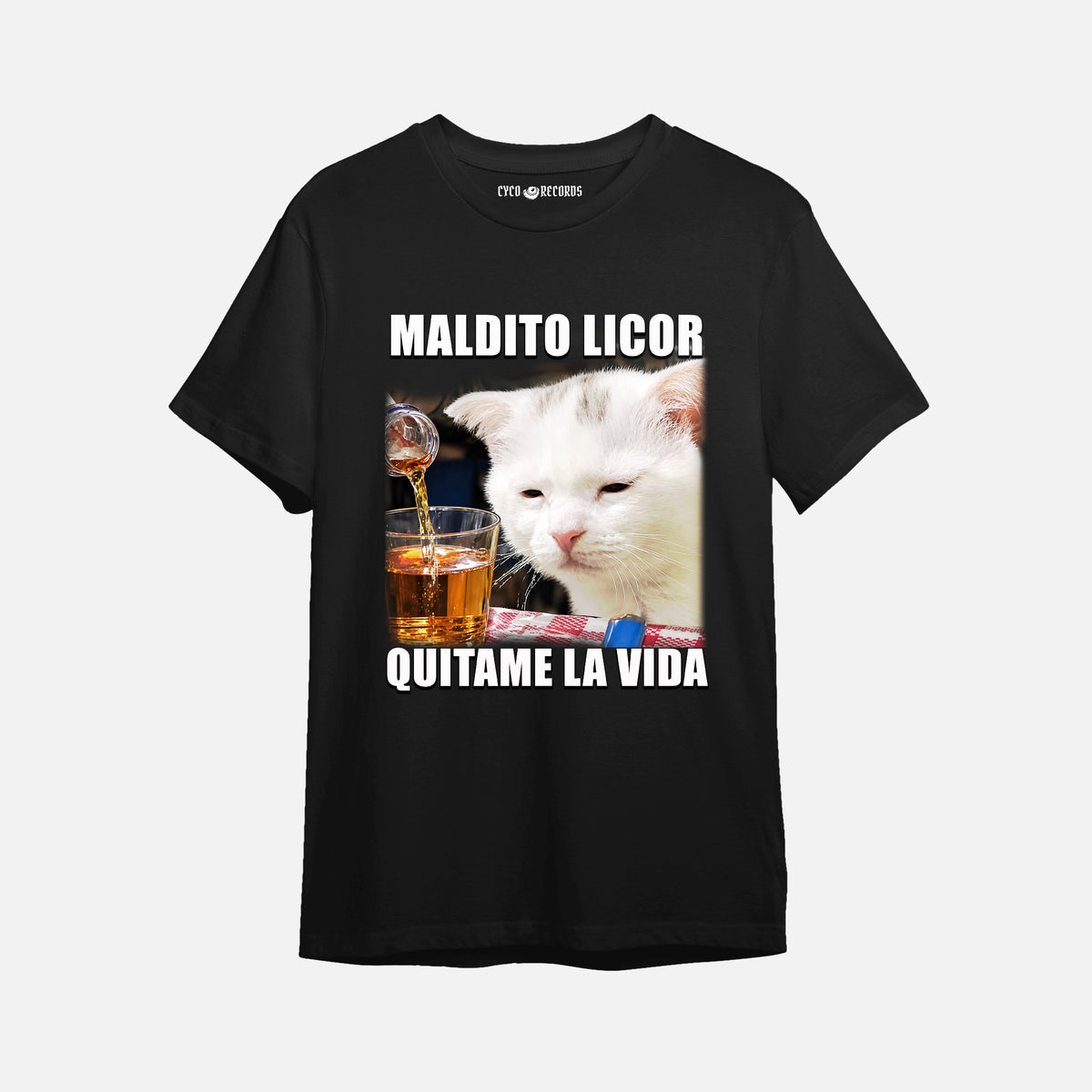 Meme - Gato - Maldito Licor - Polera