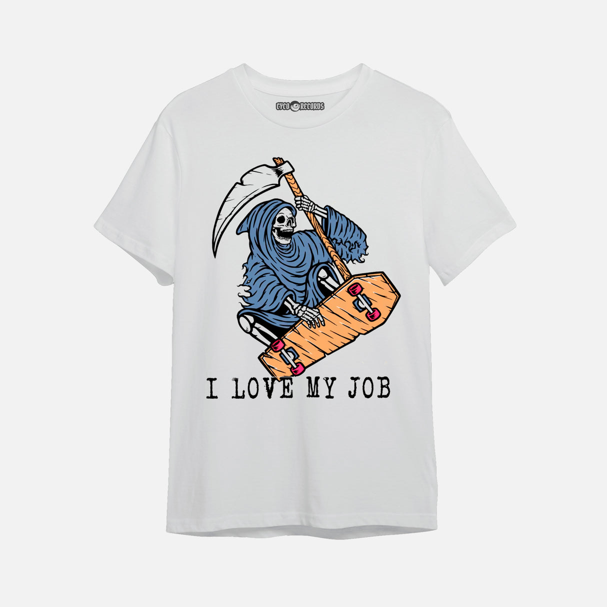 la muerte - i love my job -  Polera Blanca