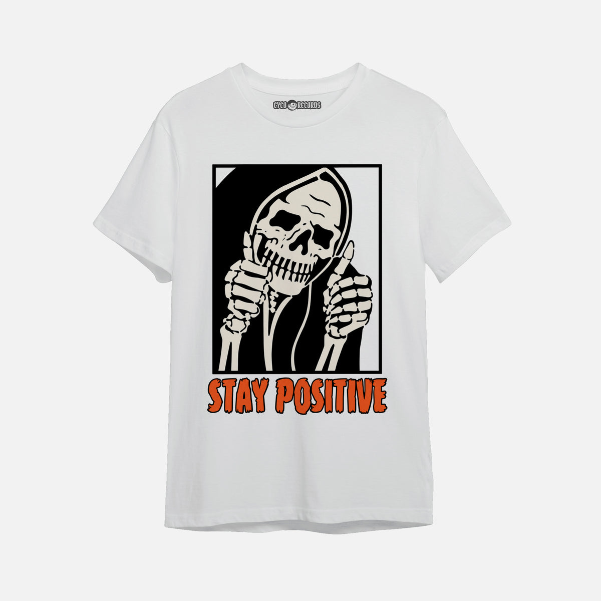 Stay Positive Skull - Polera