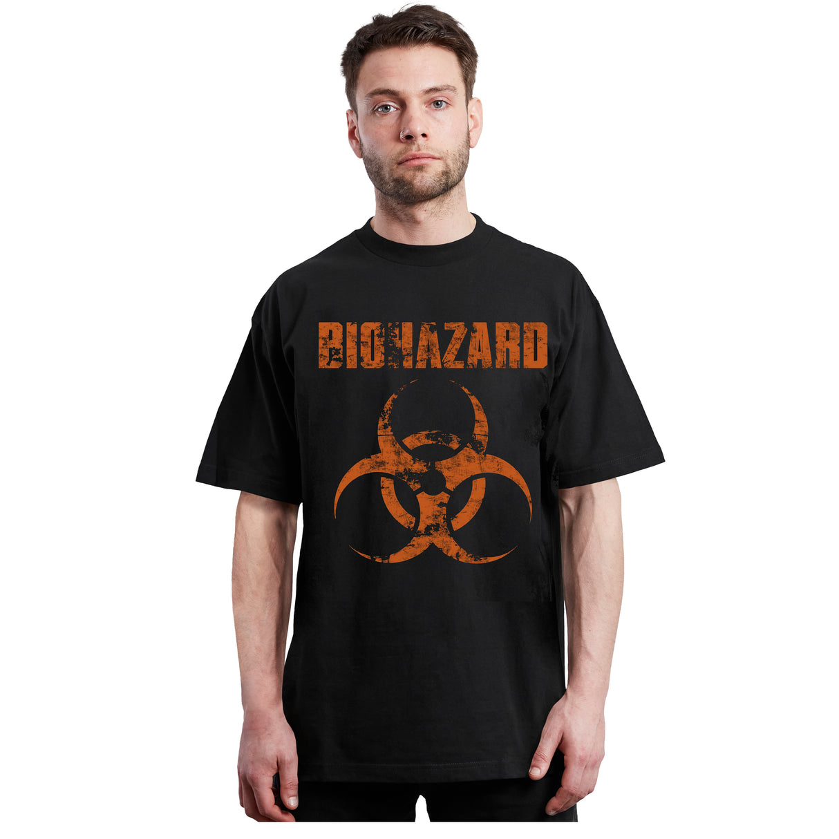 Biohazard - distress logo - Polera