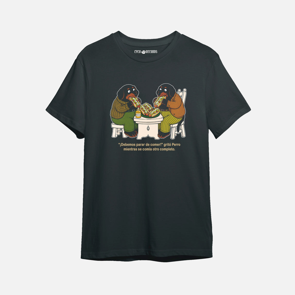 Perros Comiendo Completos - Polera Negra