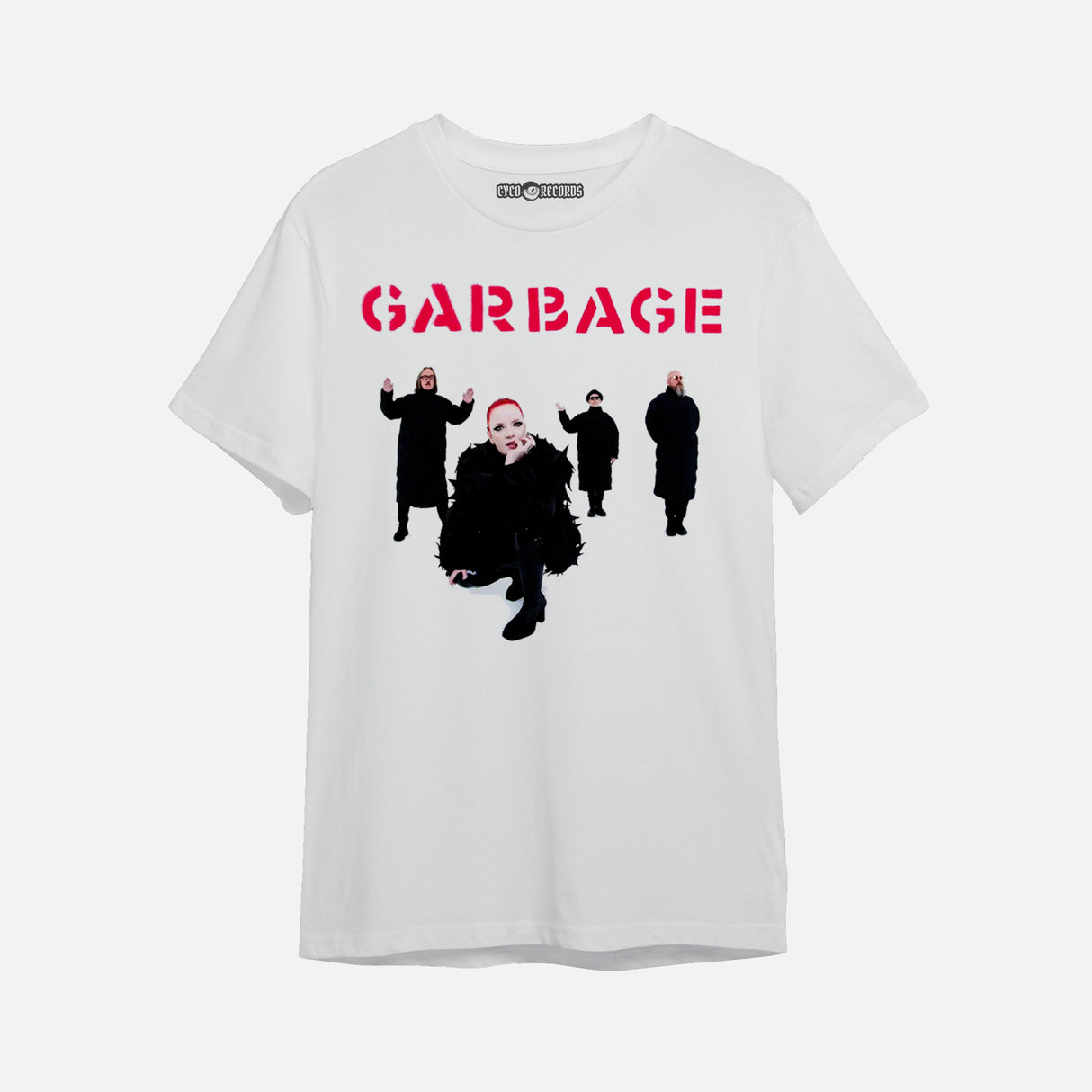 Garbage - Band color blanca - Polera
