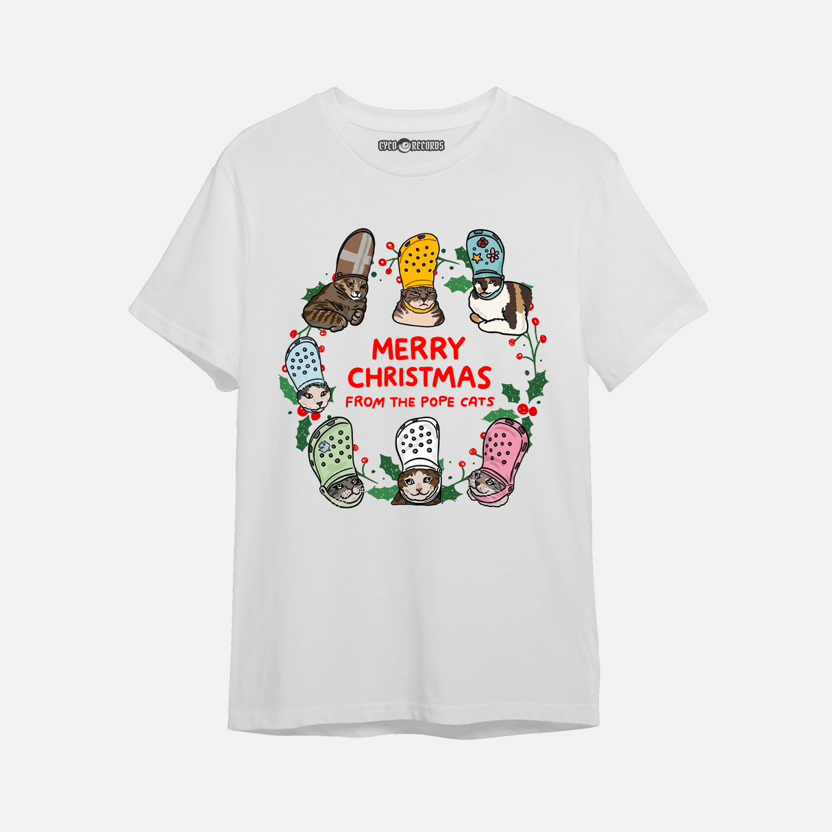 Meme - Christmas Pope Cats - Polera