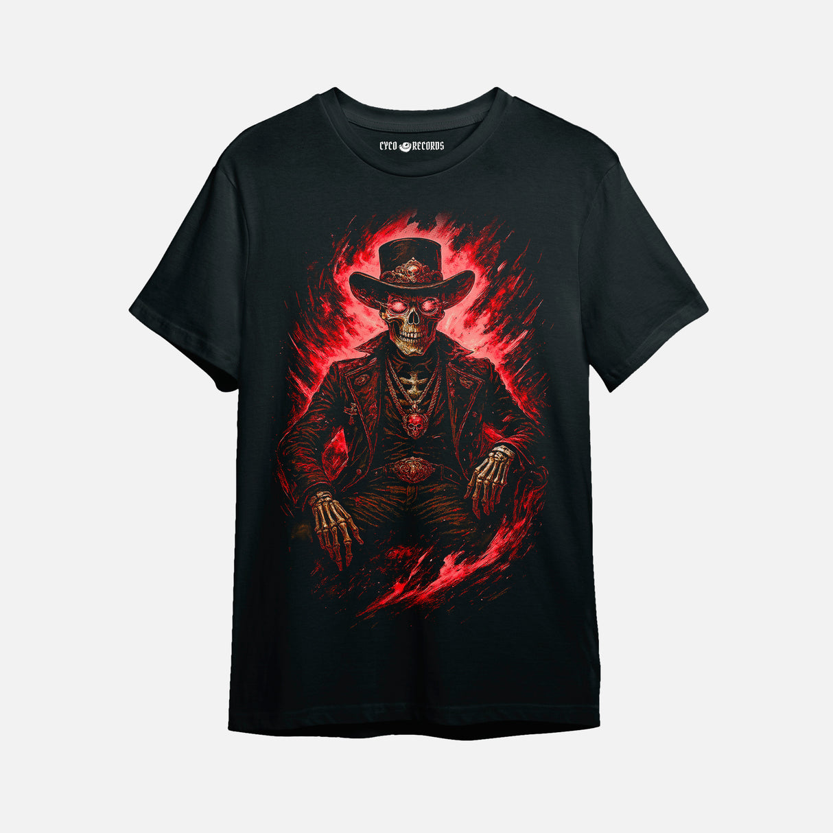 Calavera - Esqueleto en Llamas - Polera