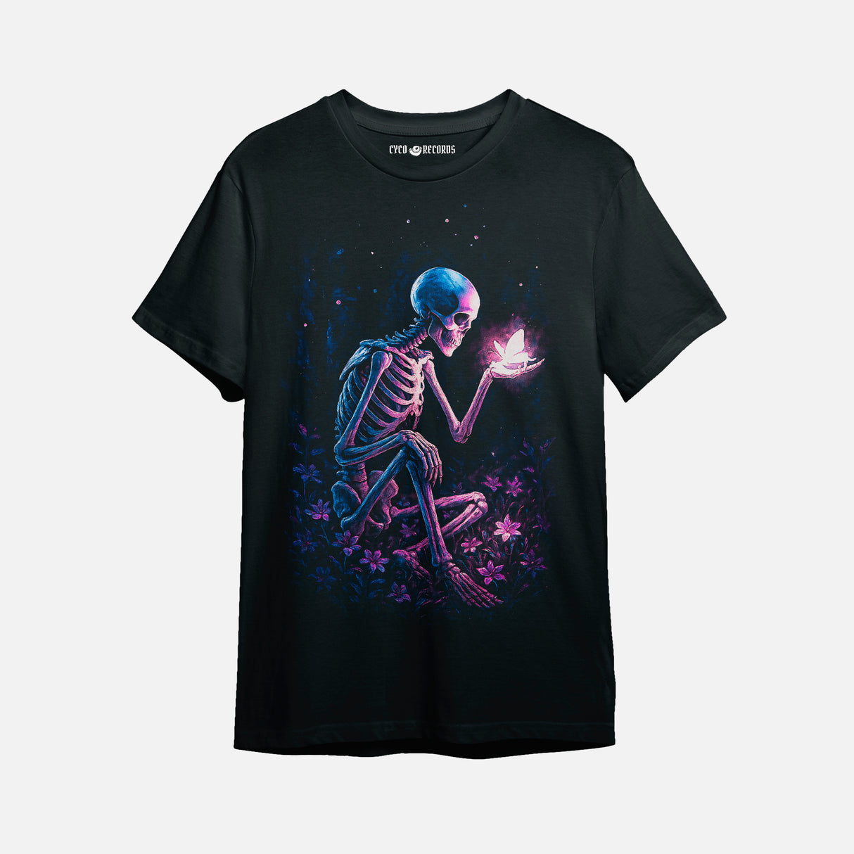 Calavera - Esqueleto y Mariposa - Polera