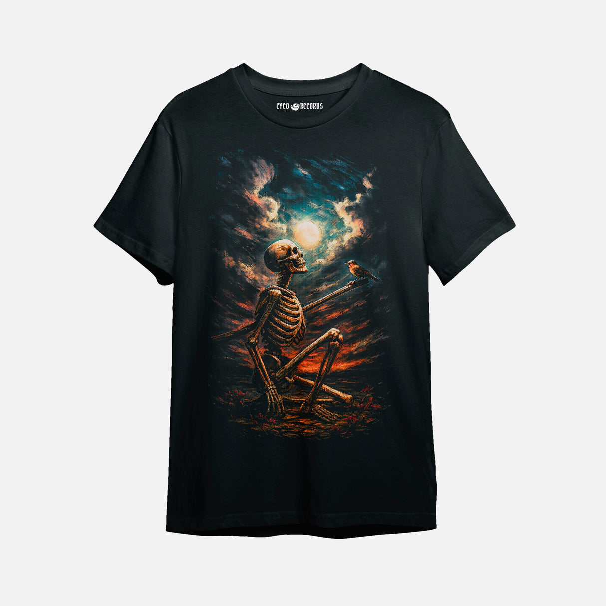 Calavera - Esqueleto y Pajarito - Polera