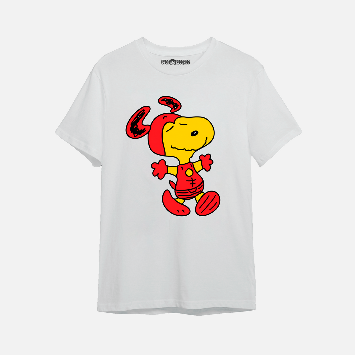 Snoopy - Iron Man - Polera Blanca