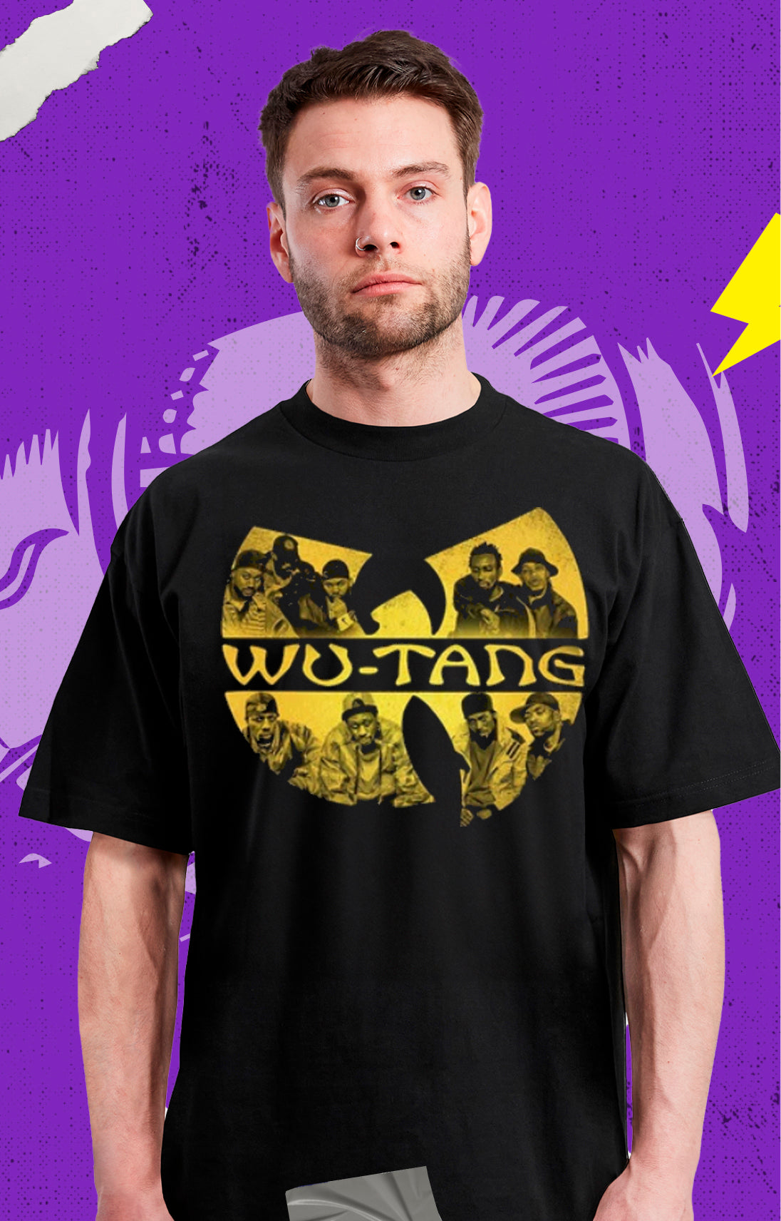 Camiseta Oficial Wu-Tang Clan Com Logotipo Desgastado Clássico Rap Band Merch Nova I.903855674