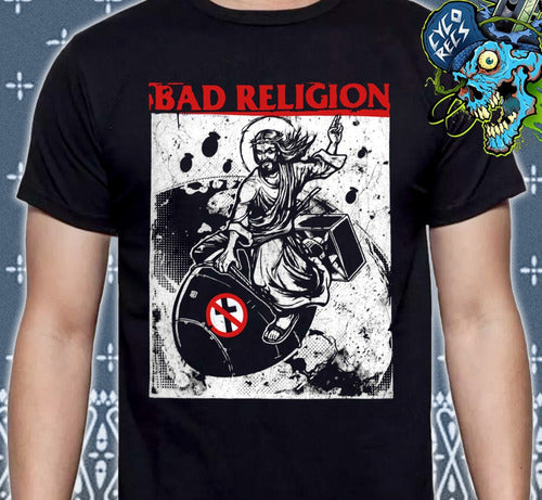 Bad Religion - Mens Atomic Jesus - Punk - Rock - Polera